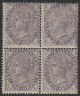 1881 Imperial Crown 1d Lilac (14 Dots) Block Of Four, Centred High To Right, Both Right H/stamps Have Faults, Left Side  - Andere & Zonder Classificatie