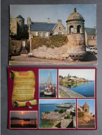 CP 29 Finistère ROSCOFF -  Lot De 2 Cartes Postales - La Tour Marie Stuart  - Le Port Et Les Remparts 1970 - Roscoff