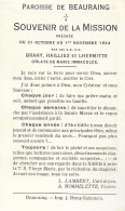 Souvenir De La Mission. Beauraing. 1934. Brahy, Hailliez Et Lhermitte, Oblats De Marie Immaculée. - Devotion Images