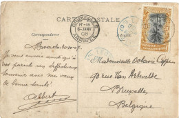 !!! CONGO, CPA DE 1908 DE LÉOPOLDVILLE POUR BRUXELLES (BELGIQUE) - Briefe U. Dokumente