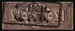 1884 Crowns £1 Brown-lilac ED, Cancelled With C.d.s & Boxed Telegraph Cancels, A Good, Sound Example, SG.185, Cat. £3000 - Other & Unclassified
