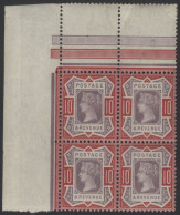 1887 10d Dull Purple & Scarlet, Fine UM Marginal Block Of Four, SG.210b. - Other & Unclassified