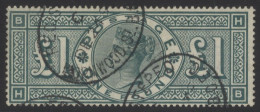 1891 £1 Green HB, VFU Example With Two Oval Registered D/stamps, SG.212, Cat. £800. - Altri & Non Classificati