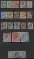 1902-10 DLR ½d To £1, All Vals VFU, SG.215/266. (19) - Sonstige & Ohne Zuordnung