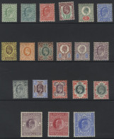 1902-13 Set From ½d To 10s Plus Extra 5d & 1s Vals, All M, 10s Has Vertical Crease/wrinkle. (20) - Other & Unclassified