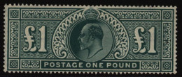 1902-10 DLR £1 Dull Blue-green, Tiny Hint Of A Mount, A Lovely Example, SG.266, Cat £2000. - Andere & Zonder Classificatie