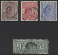 1911-13 Somerset House 2/6d, 5s, 10s & £1, FU, SG.316/320. (4) Cat. £1730 - Other & Unclassified