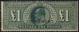 1911-13 Somerset House £1 Deep Green, Optd SPECIMEN Type 22, Full O.g (toned) Vertical Crease, Slight Discolouration Lef - Other & Unclassified