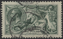 1913 Waterlow £1 Dull Blue Green, FU, SG.404. - Sonstige & Ohne Zuordnung