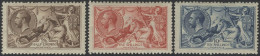 1918 Bradbury Set, M (2/6d & 10s With Perf Faults, 10s Vertical Crease Left Side), SG.413a/417. (3) - Other & Unclassified