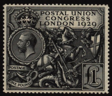 1929 PUC £1 Black, UM (toned Gum, Minor Gum Crease), SG.438. (1) - Other & Unclassified