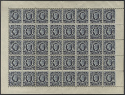 1939 10s Dark Blue Complete Sheet Of Forty With Full Margins, All Stamps Are UM - Some Hinge Remnants In Right Margin On - Other & Unclassified