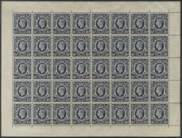1939 10s Dark Blue Complete Sheet Of Forty With Full Margins, All Stamps Are UM - Some Hinge Remnants In Right Margin On - Altri & Non Classificati