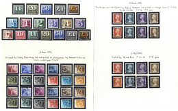 Collection Of M & VFU On Leaves Incl. Wildings 1958 Multiple Crowns Set UM And FU, 1960 Wildings Phosphor Set UM & FU, C - Sonstige & Ohne Zuordnung