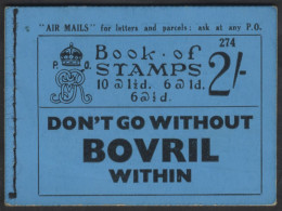 1934 2s Blue Cover Block Cypher Issue, All Panes Upright, Edition 274, Advert Pane Trimmed At Base O/w VF, SG.BB14. (1)  - Autres & Non Classés