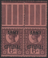 ARMY OFFICIAL 1901 6d Purple/rose Red, UM Marginal Pair, SG.O45, Cat. £220. - Other & Unclassified