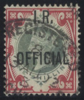 I.R OFFICIAL 1901 1s Green & Carmine, FU With Registered Oval D/stamp, SG.O19, RPS Cert. 2012. (1) Cat. £1800 - Other & Unclassified