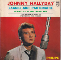 JOHNNY HALLYDAY - FR EP  - EXCUSE-MOI PARTENAIRE - QUAND JE L'AI VUE DEVANT MOI (COVER BEATLES) + 2 - Otros - Canción Francesa