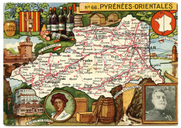 Pyrénées Orientales - Carte Géographique Et Touristique - Blondel La Rougery - Autres & Non Classés