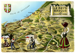 Le Pays Basque - Golfe De Gascogne - Carte Géographique Et Touristique - Altri & Non Classificati