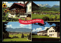 AK Ohlstadt /Bayr. Alpen, Oberbayer. Bauerhaus, Kuranstalt, Ort Gegen Zugspitzgruppe  - Autres & Non Classés