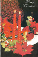 *CPM Carte Double - Merry Christmas - Nature Morte - Violon, Bougies, Gui - Autres & Non Classés