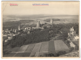 Fotografie Unbekannter Fotograf, Ansicht Münzenberg, Blick Vom Zeppelin Auf Den Ort Mit Ruine  - Orte