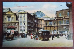 Carte Photo Napoli : Piazza S. Ferdinando ( Animée ) Tramways - Napoli (Naples)