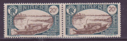 Niger 35 Embarcation 20c Variété En Pair 20c Décalé ** TTB - Unused Stamps