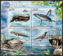 BURUNDI - BALEINES - N° 1560 A 1563 ET BF 9 - NEUF** MNH - Baleines