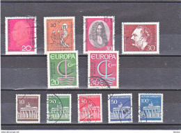 RFA 1966 Yvert 363 + 368-372 + 375-377 + 385 Oblitérés Cote : 4,20 Euros - Used Stamps