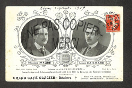 34 - BEZIERS - GRAND CAFÉ GLACIER  - PUB - Drame Lyrique (MAGRE- GAILHARD) - 1909 - RARE - Beziers