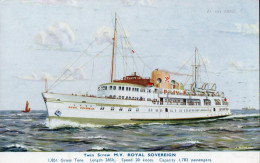ROYAL SOVEREIGN 1948-1967 Steamer Then Renamed AUTOCARRIER 1967-1973/ISCHIA 1973-2007 For Naples-Ischia & Elba Service . - Paquebots