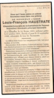 Ellezelles 1869 - Leuze 1940 ,Abbé Louis François  Haustrate , Chanoine Honoraire De La  Cathédrale De Tournai - Décès