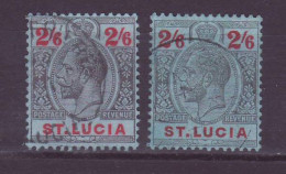 St Lucia 2/6s Used SG 87 & SG104 With Both Watermarks (multi Crown And Multi Script) Rare VF Used - St.Lucia (...-1978)