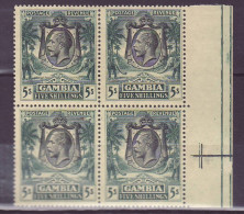 Gambia SG 121 5s Wmk Mult Crown CA Block Of 4 Mnh Border ** Elephant - Gambia (...-1964)
