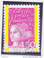 Variété Avec  2 Bandes De Phosphore à Cheval Sur Timbre 4,50Fr Rose Marianne De LUQUET Oblitéré N°3096 - 1997-2004 Marianne Du 14 Juillet