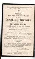 Renaix 1831 -  Ellezelles 1909 , Isabelle Borgie - Décès