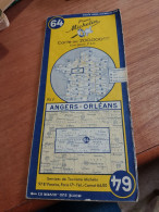 155 // CARTE MICHELIN / ANGERS - ORLEANS / 1954 - Callejero