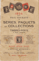 Catalogue De Prix Courant De Timbres De 1934 De La Maison Arthur MAURY - Catálogos De Casas De Ventas