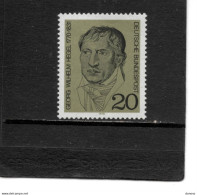 RFA 1970 Hegel Philosophe Yvert 480, Michel 617 NEUF** MNH - Neufs