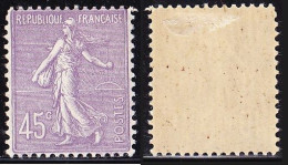 FRANCE Timbre Neuf * N° 197 Semeuse Lignée 45c Lilas - 1903-60 Säerin, Untergrund Schraffiert