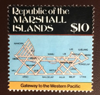 Marshall Islands 1987 $10 Maps Definitive MNH - Marshallinseln