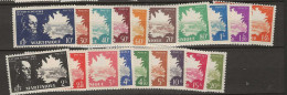1945 MNH Martinique Yvert 199-217 Postfris** - Unused Stamps
