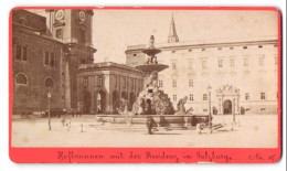 Fotografie Baldi & Würthle, Salzburg, Ansicht Salzburg, Der Residenzplatz Mit Hofbrunnen  - Orte