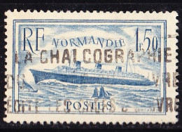 FRANCE Timbre Oblitéré N° 300, 1,50Fr Bleu Clair Paquebot Normandie - Usati