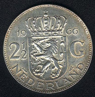 Niederlande, 2 1/2 Gulden 1966, Silber, XF - 1948-1980: Juliana