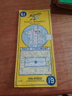 155 // CARTE MICHELIN /  PARIS - CHAUMONT / 1963 - Carte Stradali
