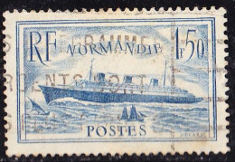 FRANCE Timbre Oblitéré N° 300, 1,50Fr Bleu Clair Paquebot Normandie - Used Stamps