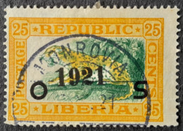 Liberia 1921 Service Official Animal Panthere Surchargé OS 1921 Yvert 126 O Used - Liberia